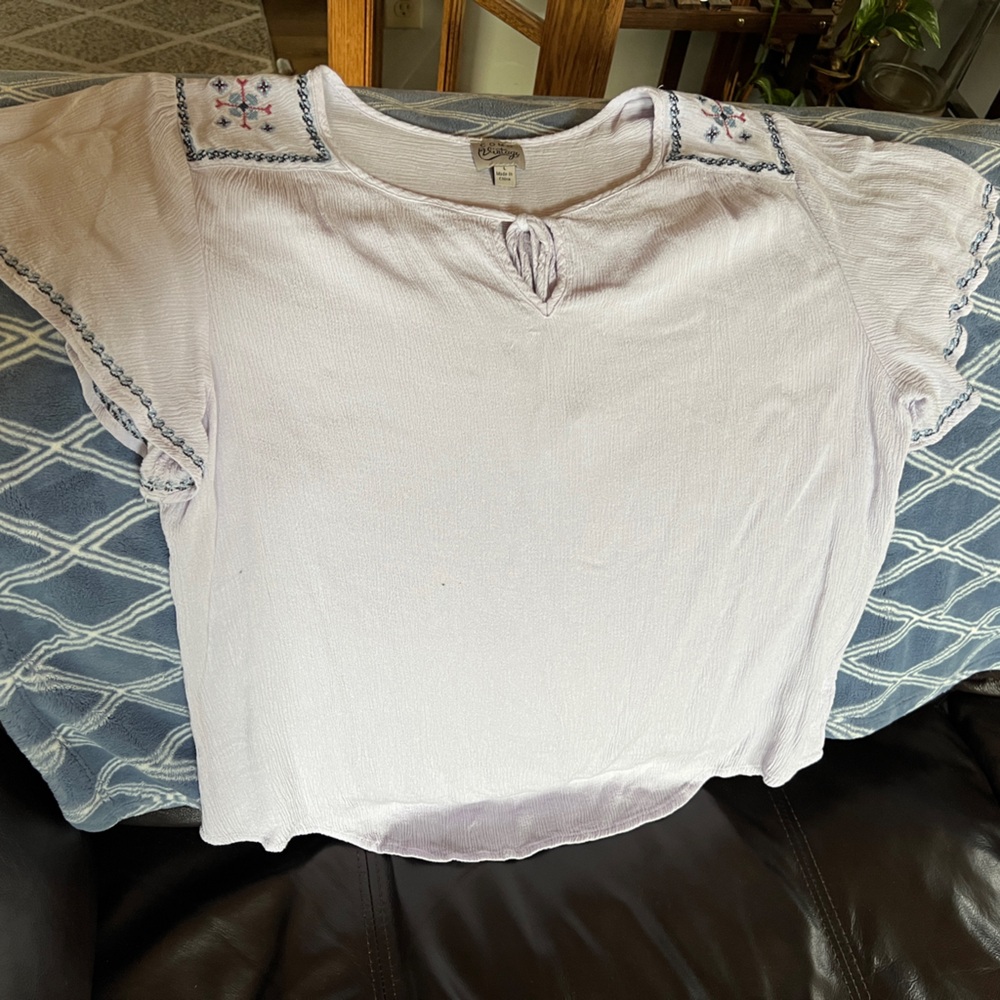 Embroidered Lavender Blouse